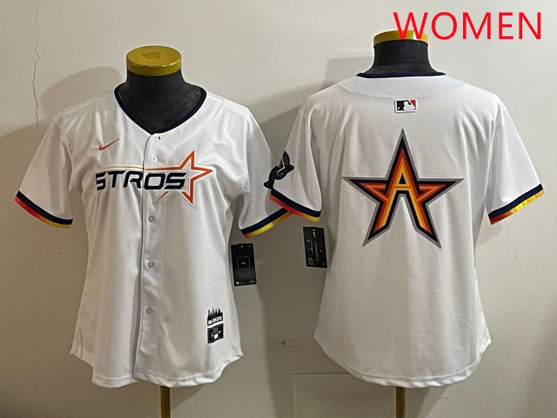 Women Houston Astros Blank White three generations Joint Name Nike 2025 MLB Jersey style 6->women mlb jersey->Women Jersey
